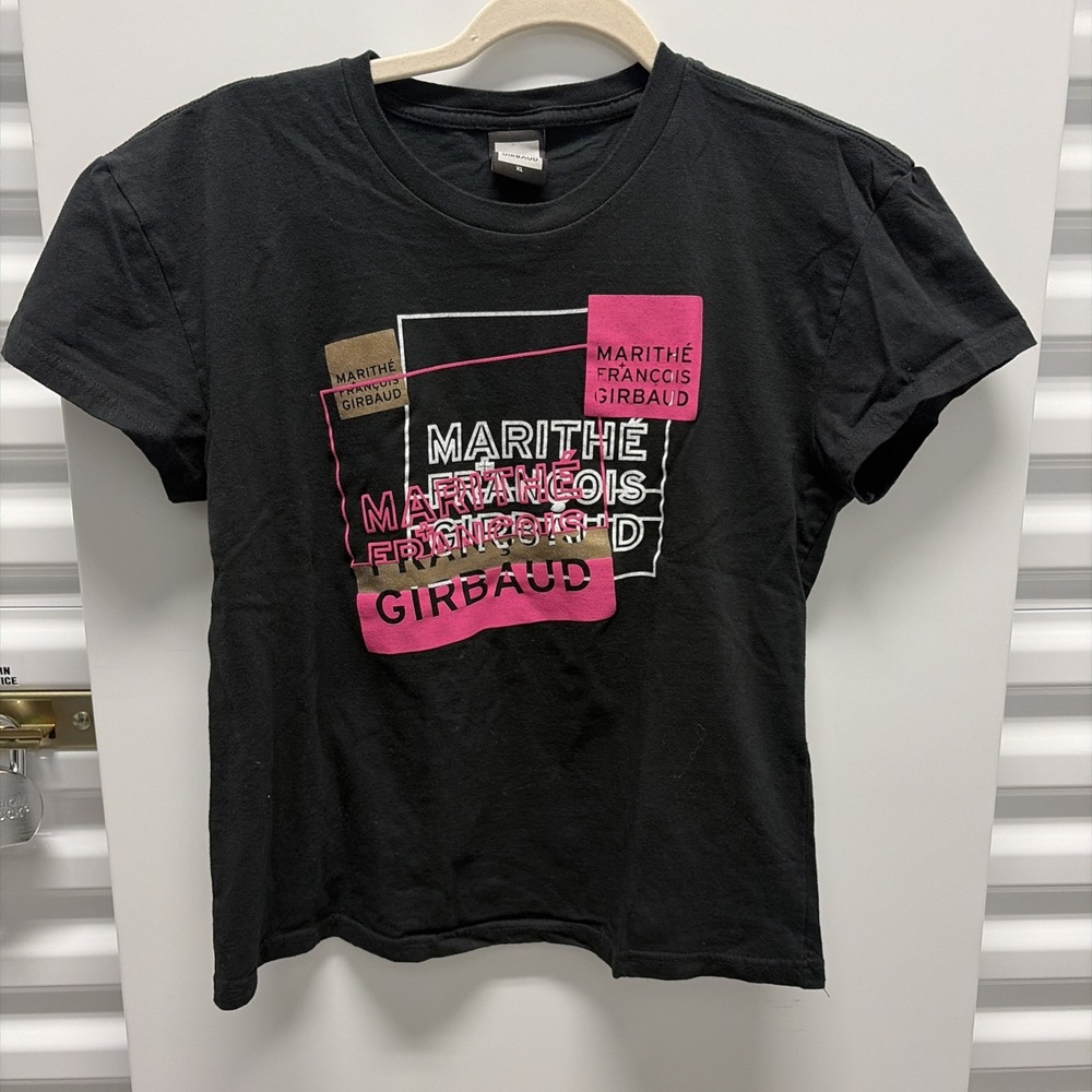 Vintage MARITHE FRANCOIS GIRBAUD Baby Tshirt Pink Logo T-Shirt Size XL